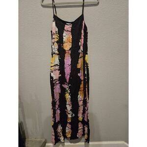 Busayo Women's XS Tie-Dye Slip Dress Multicolor Midi Summer Casual Boho Cruise